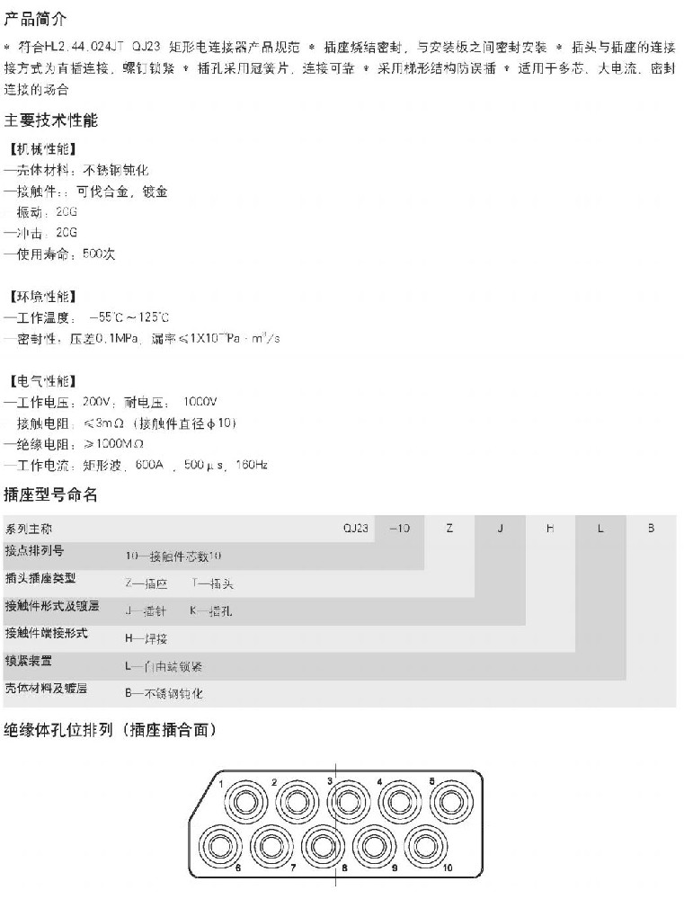 QJ23矩形电连接器